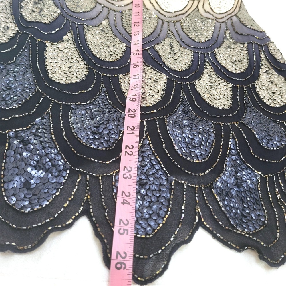 NBD Revolve Black Ombre Dame Mini Dress Halter Scallop Sequin Flapper Cocktail S - Picture 10 of 10